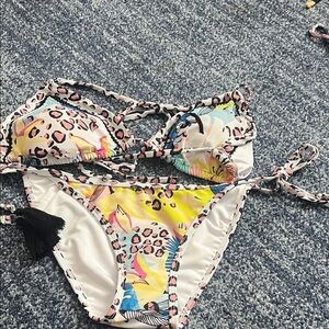 VENUS NWOT Colorful Leopard Print Kids Bikini
